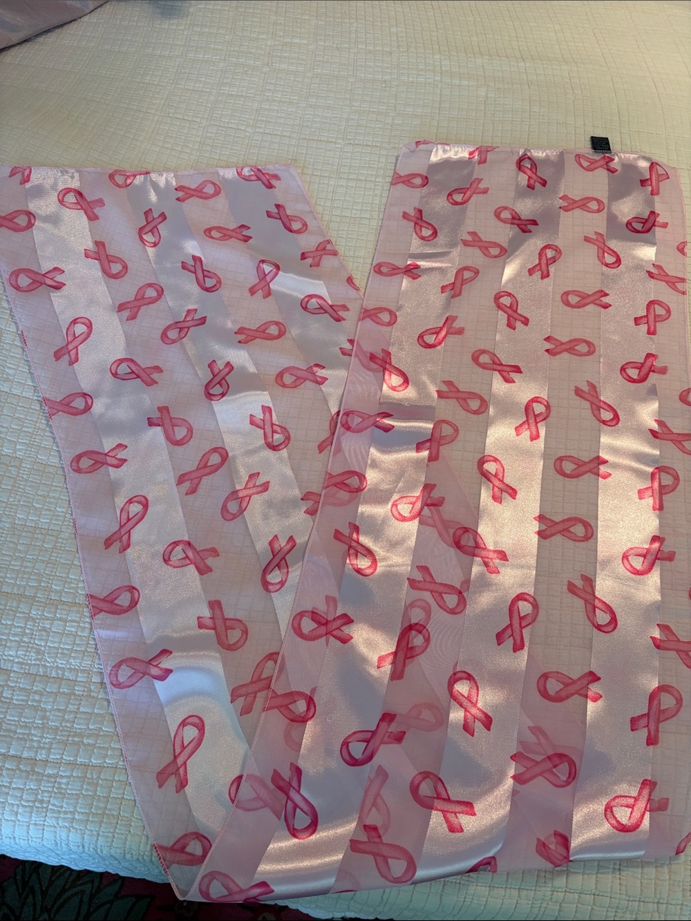 Pink Ribbon Awareness Satin Scarf